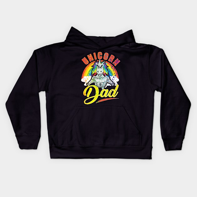 Rainbow Paint Splatter Unicorn Dad Awesome Fathers Kids Hoodie by theperfectpresents